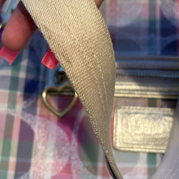 COACH Pink Poppy Plaid Satchel - Picture 12 of 16